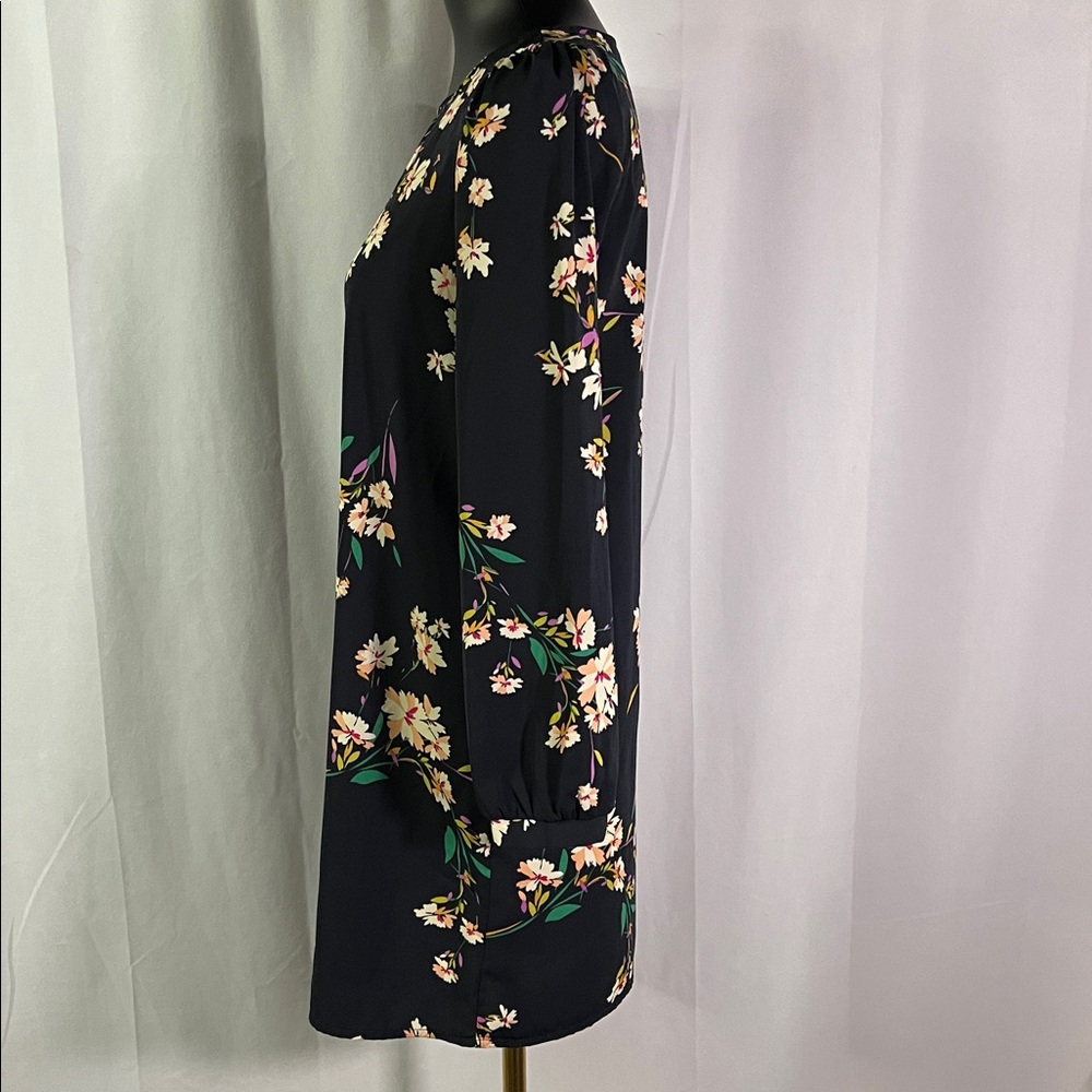 Lulus Herbaceous Babe Navy Floral Print Long Sleeve Shift Dress - Picture 4 of 16